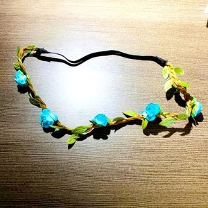 Blue floral headband